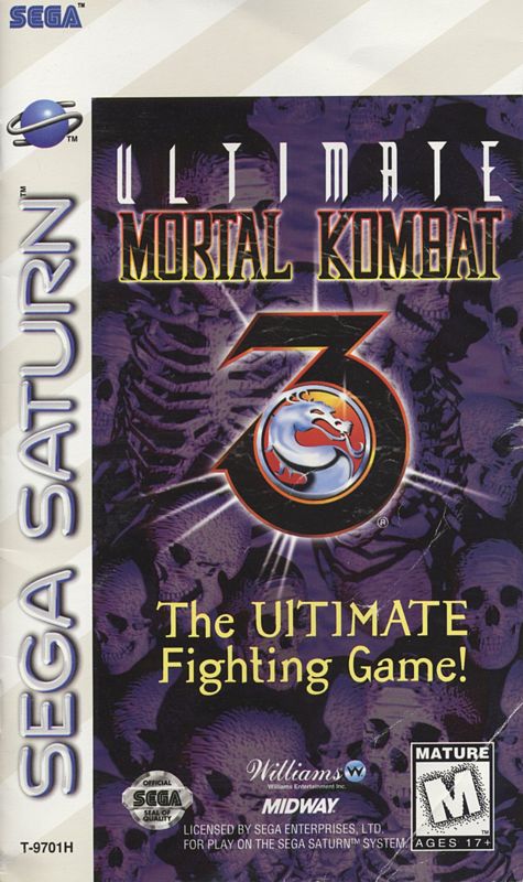 Ultimate Mortal Kombat 3 box art for Sega Saturn